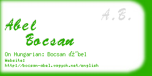 abel bocsan business card